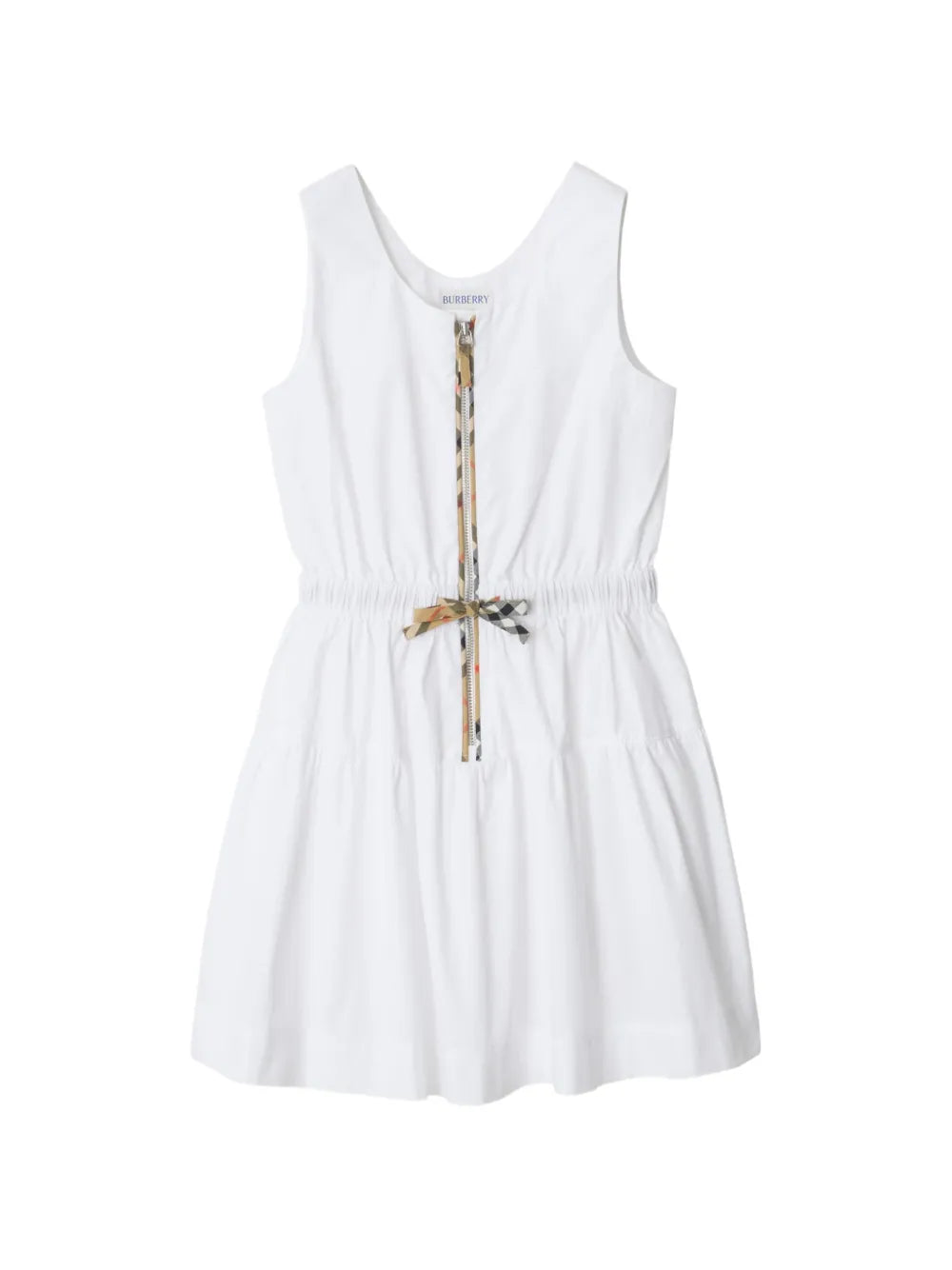 check trim cotton dress