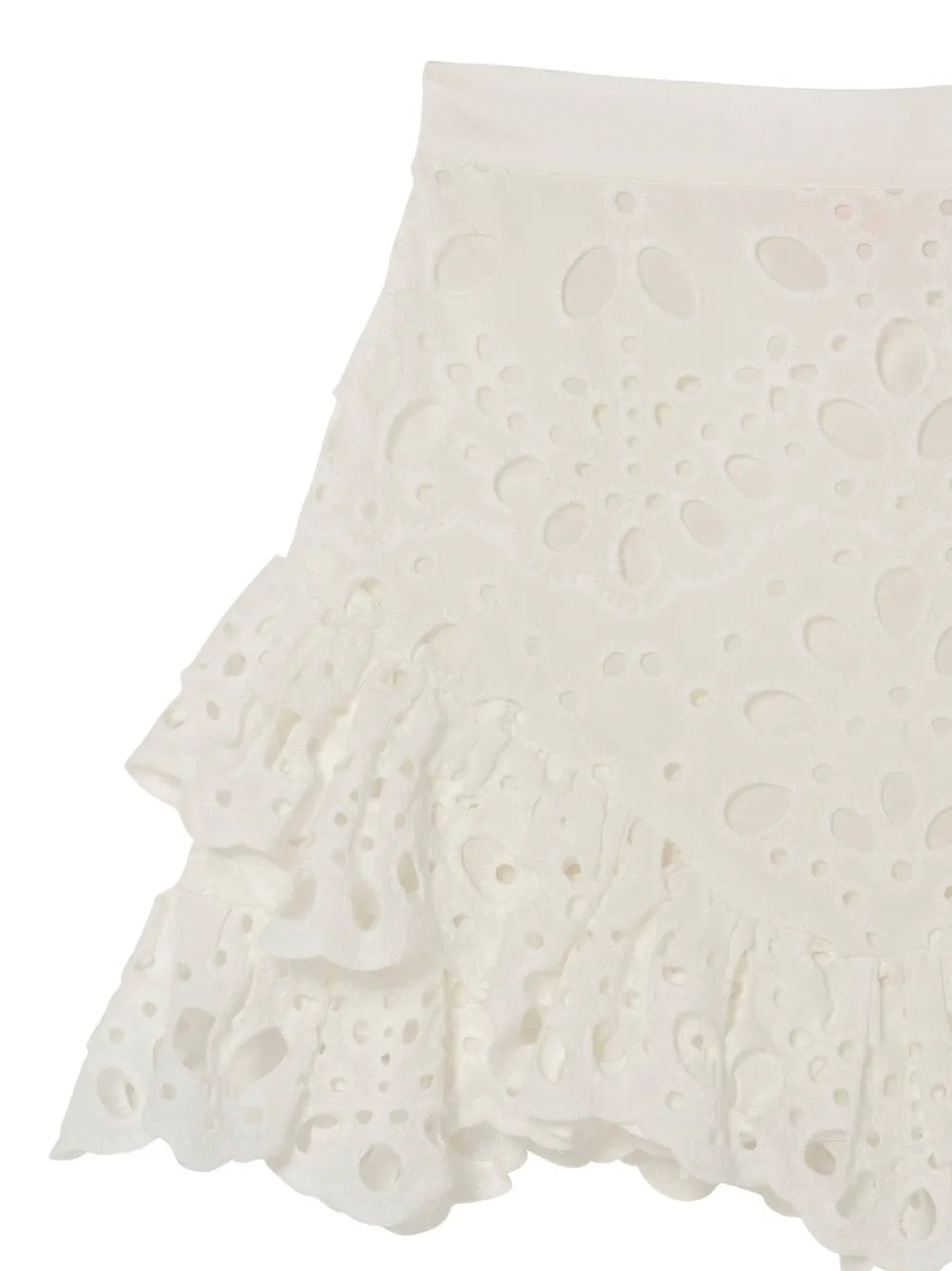 La Croisette ruffled broderie skirt