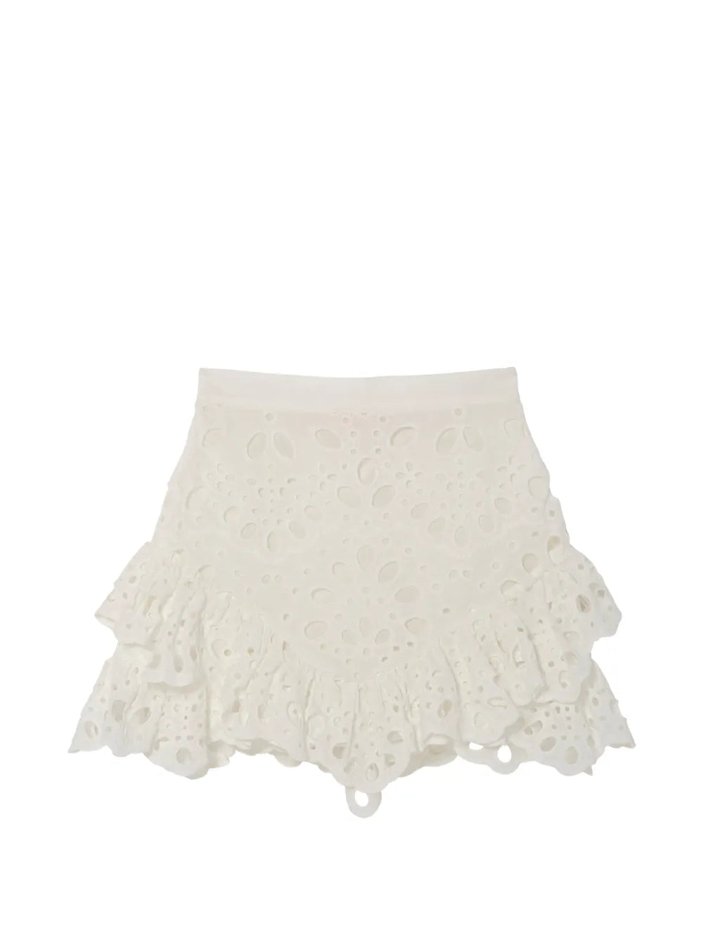 La Croisette ruffled broderie skirt