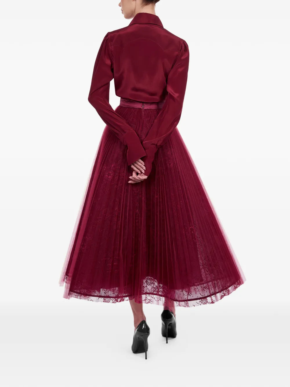 pleated lace skirt