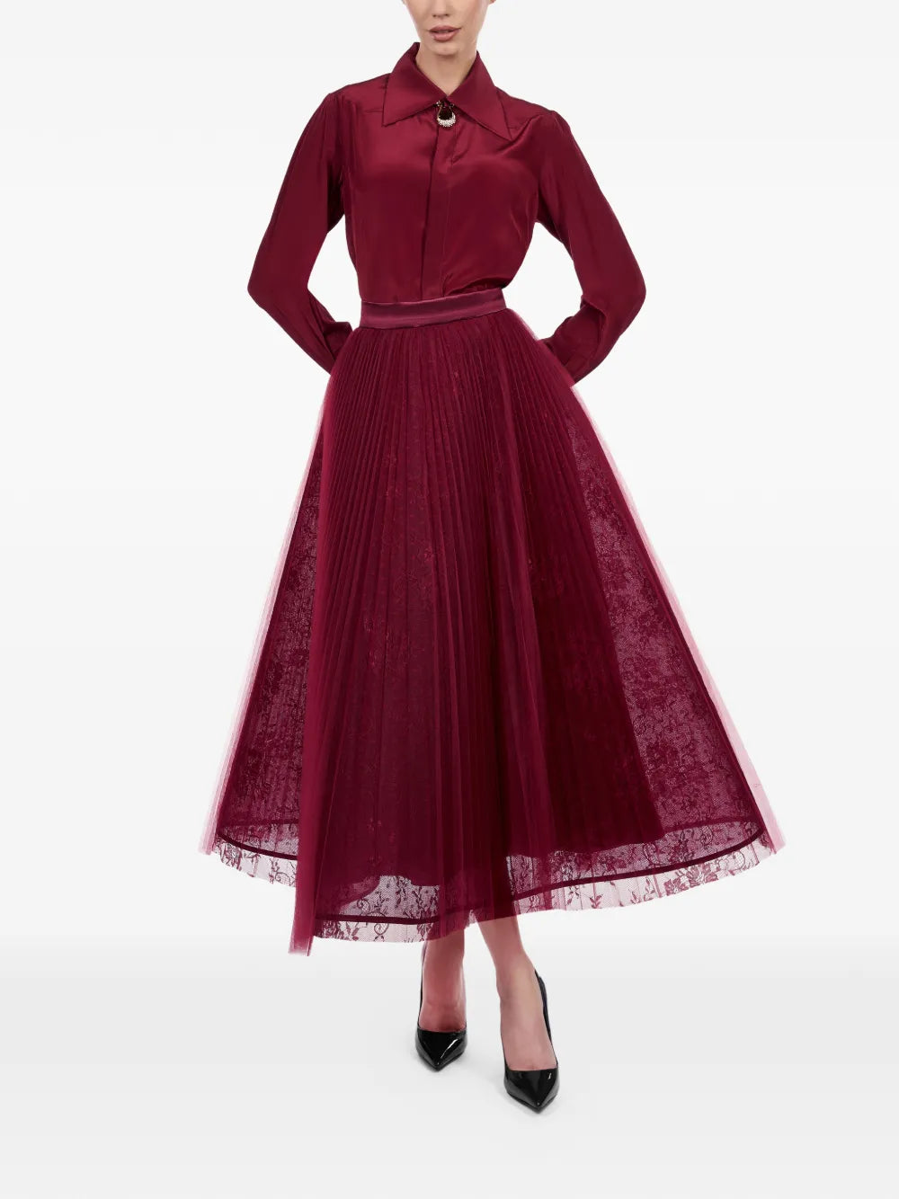 pleated lace skirt