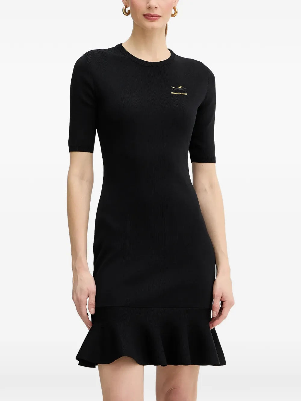 ruffled short-sleeve mini dress