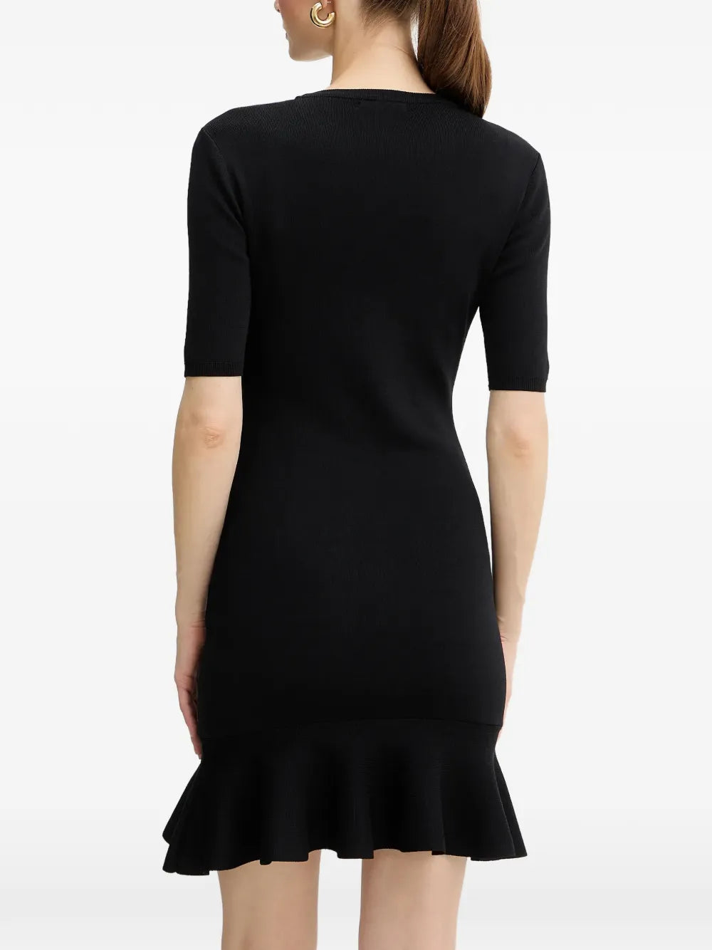 ruffled short-sleeve mini dress