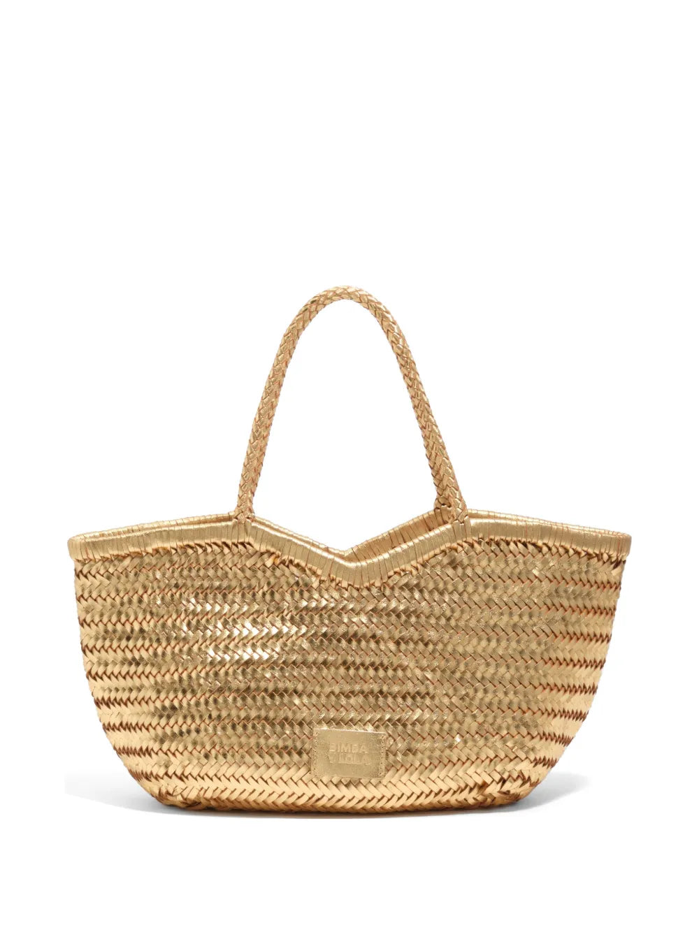 woven top-handles large leather tote bag