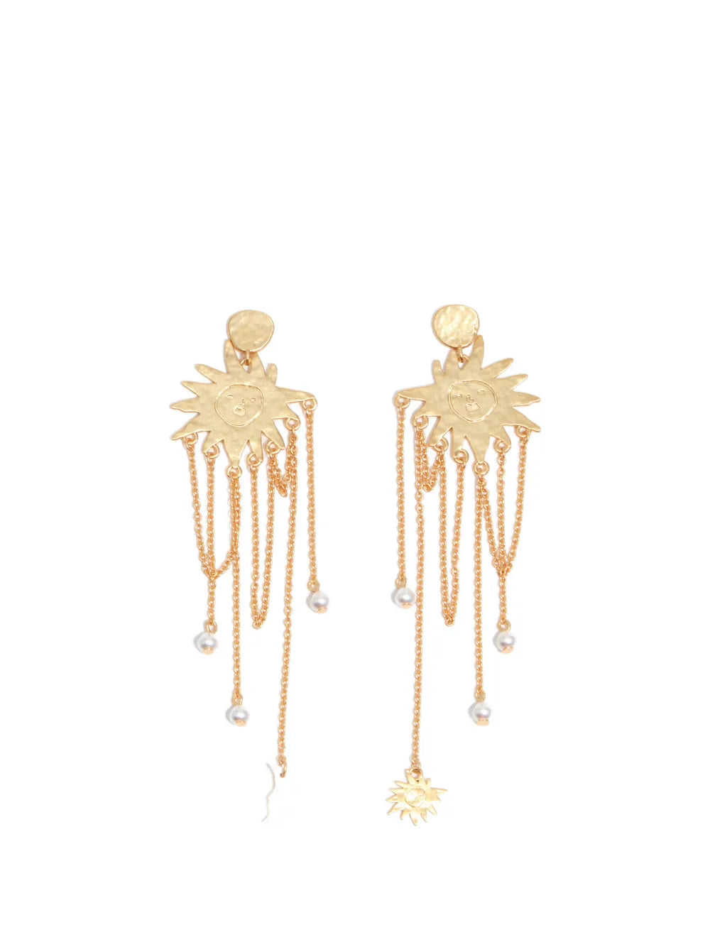 Sun brushed chains earrings