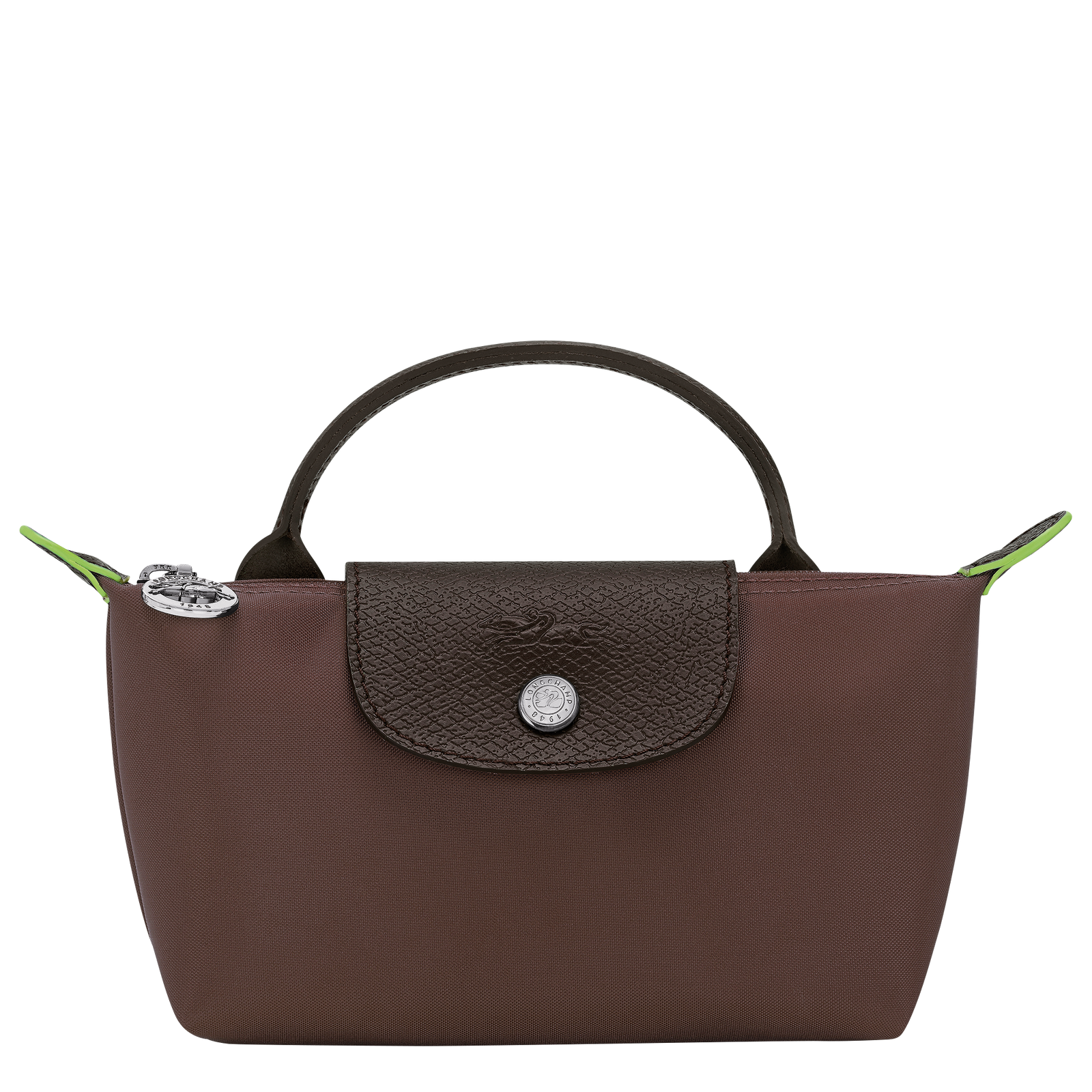 Longchamp Le Pliage Green Pouch with handle Mocha