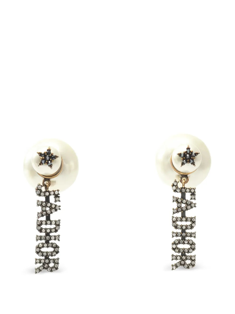 2010s star-detail rhinestone earrings