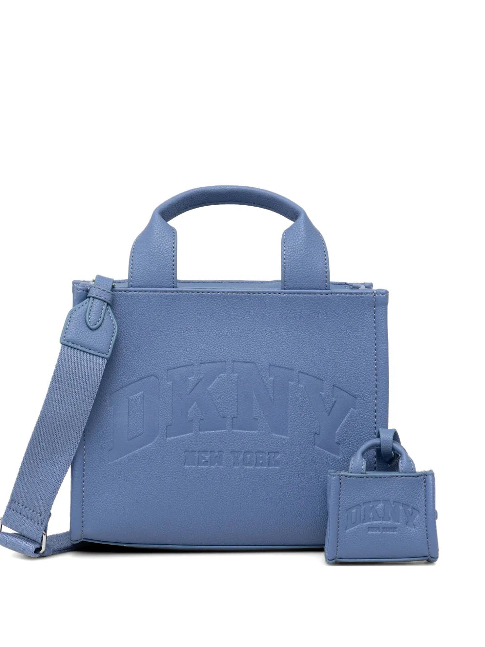 logo-embossed charm tote bag