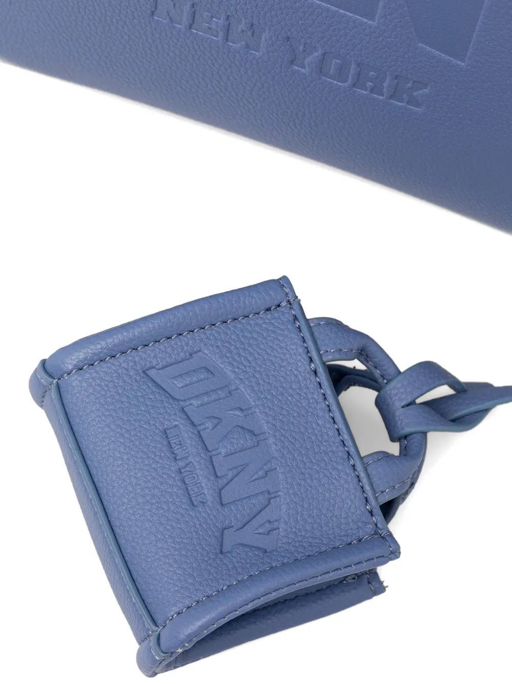 logo-embossed charm tote bag