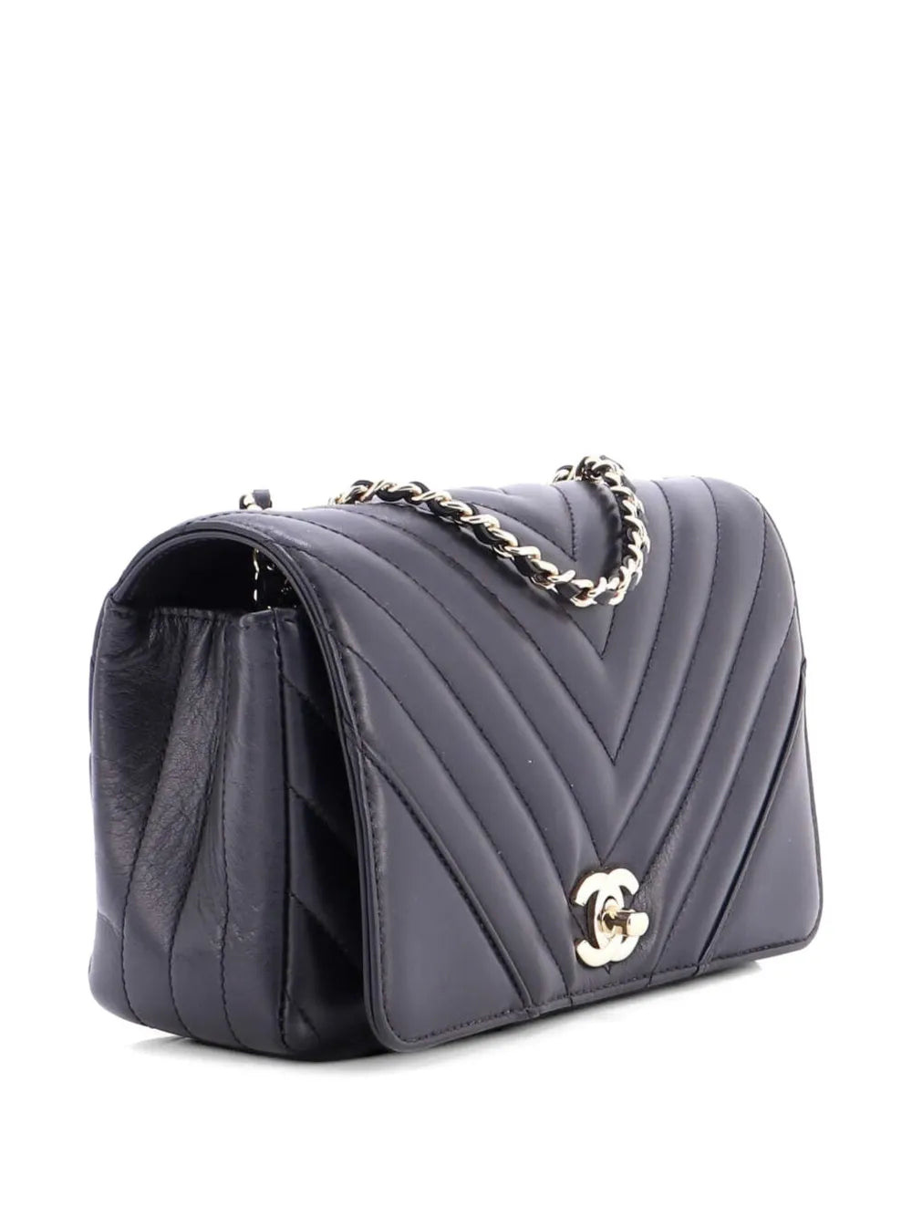 Statement Flap Bag Chevron Calfskin Mini crossbody bag
