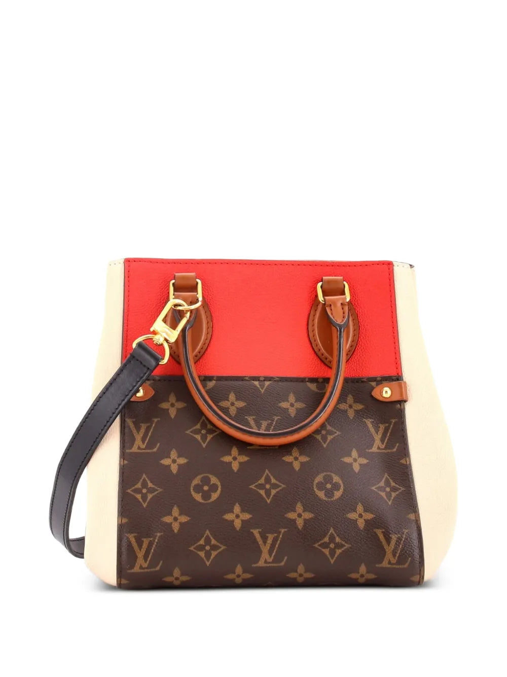 Fold Tote Monogram Canvas and Leather PM satchel