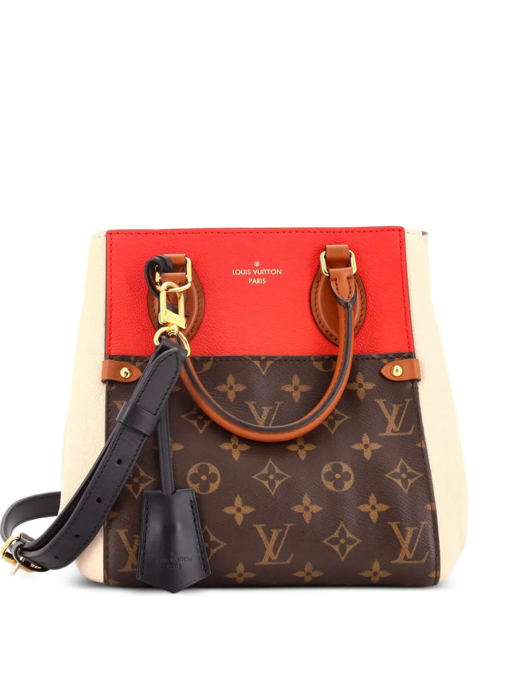 Fold Tote Monogram Canvas and Leather PM satchel