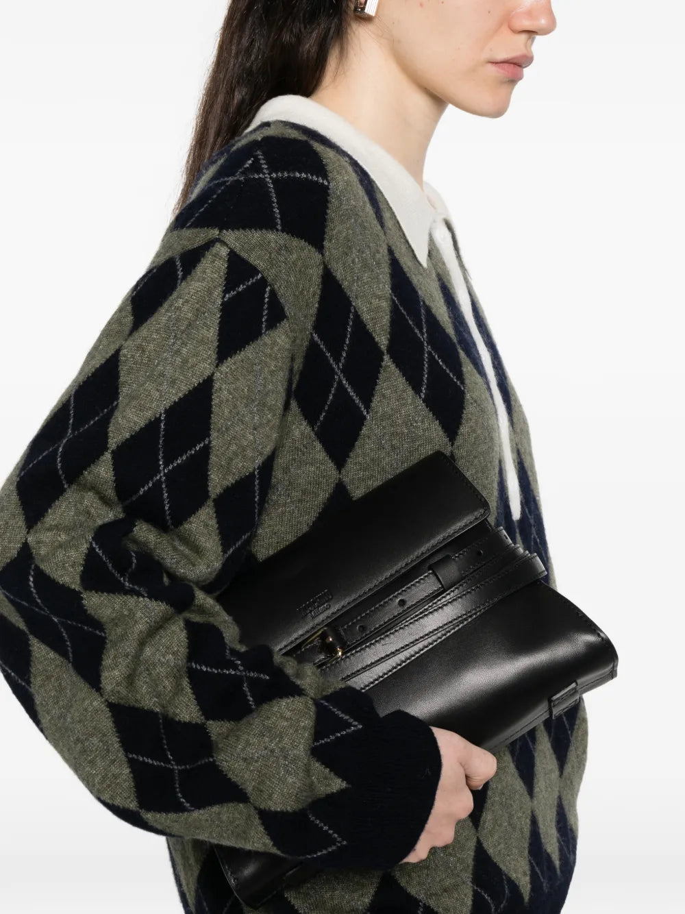 leather buckle shoulder bag