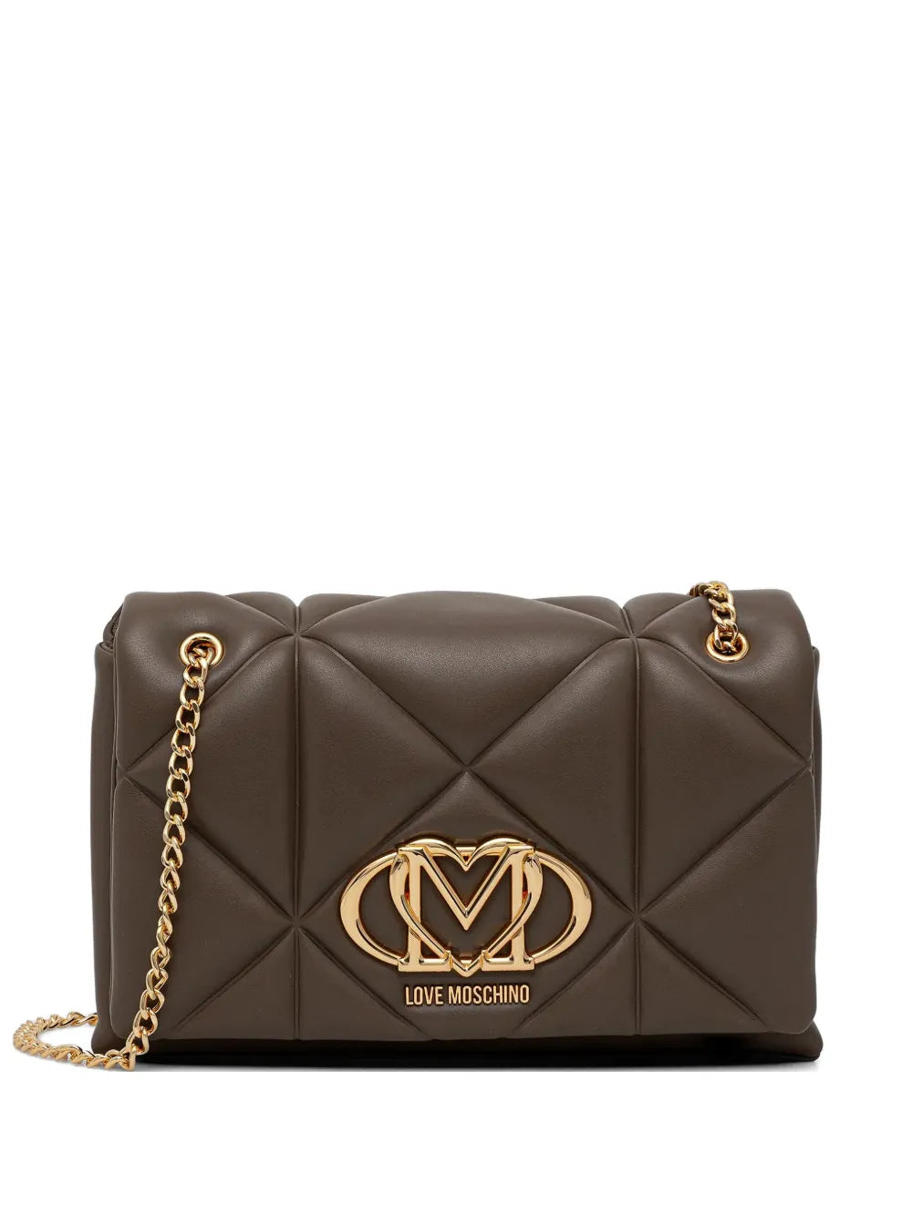 quilted chain-strap cross-body bag