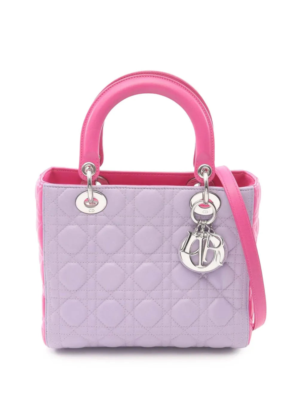 2010-2026 Medium Bicolor Lambskin Cannage Lady Dior satchel