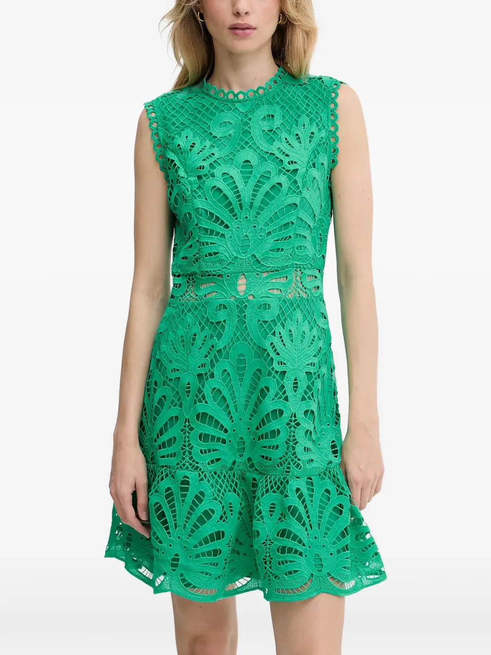 lace-detailing mini dress