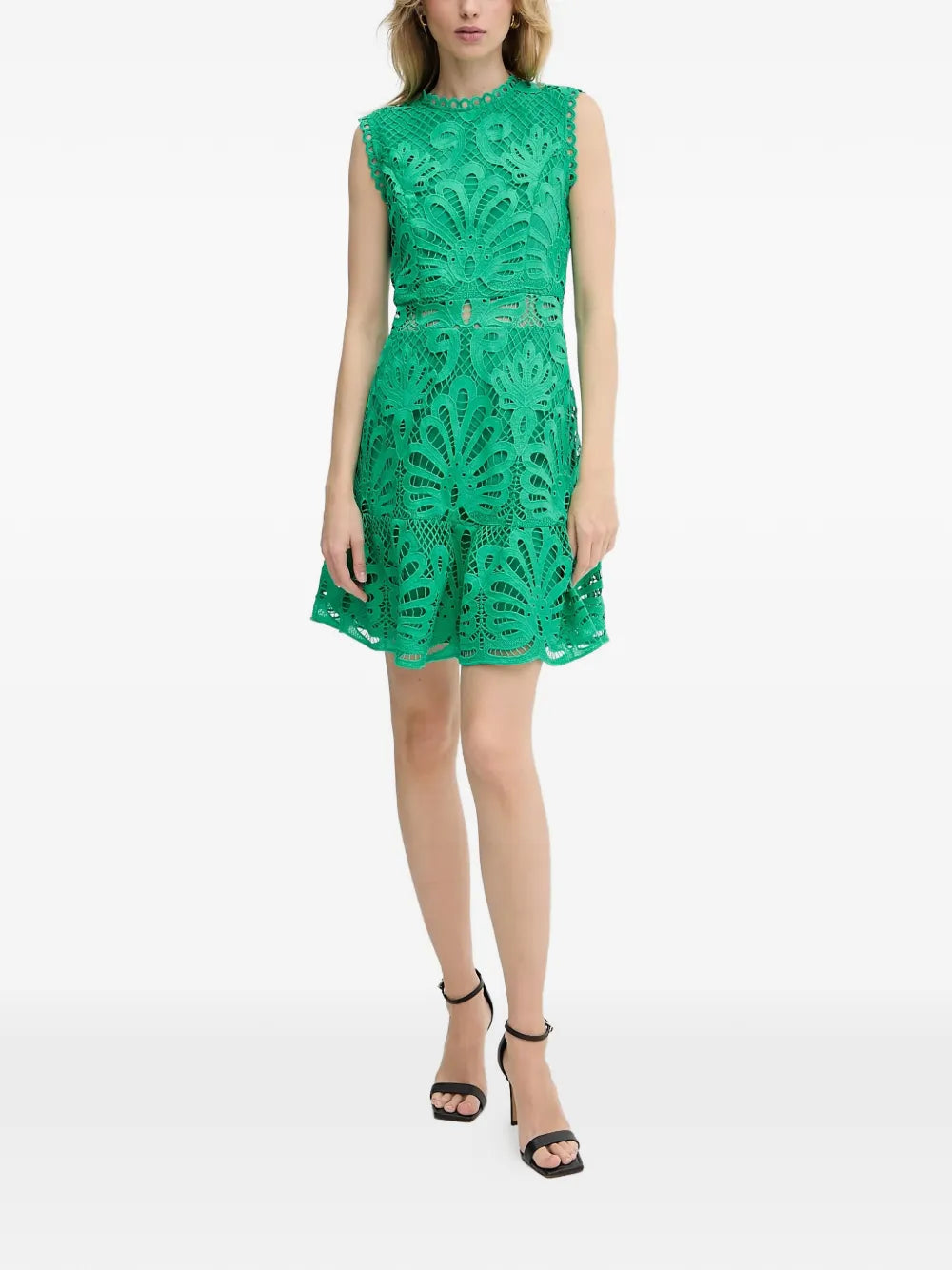 lace-detailing mini dress