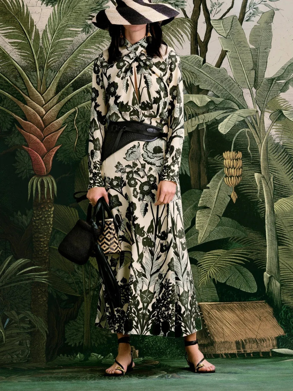 Poems Of The Sea floral-print midi skirt