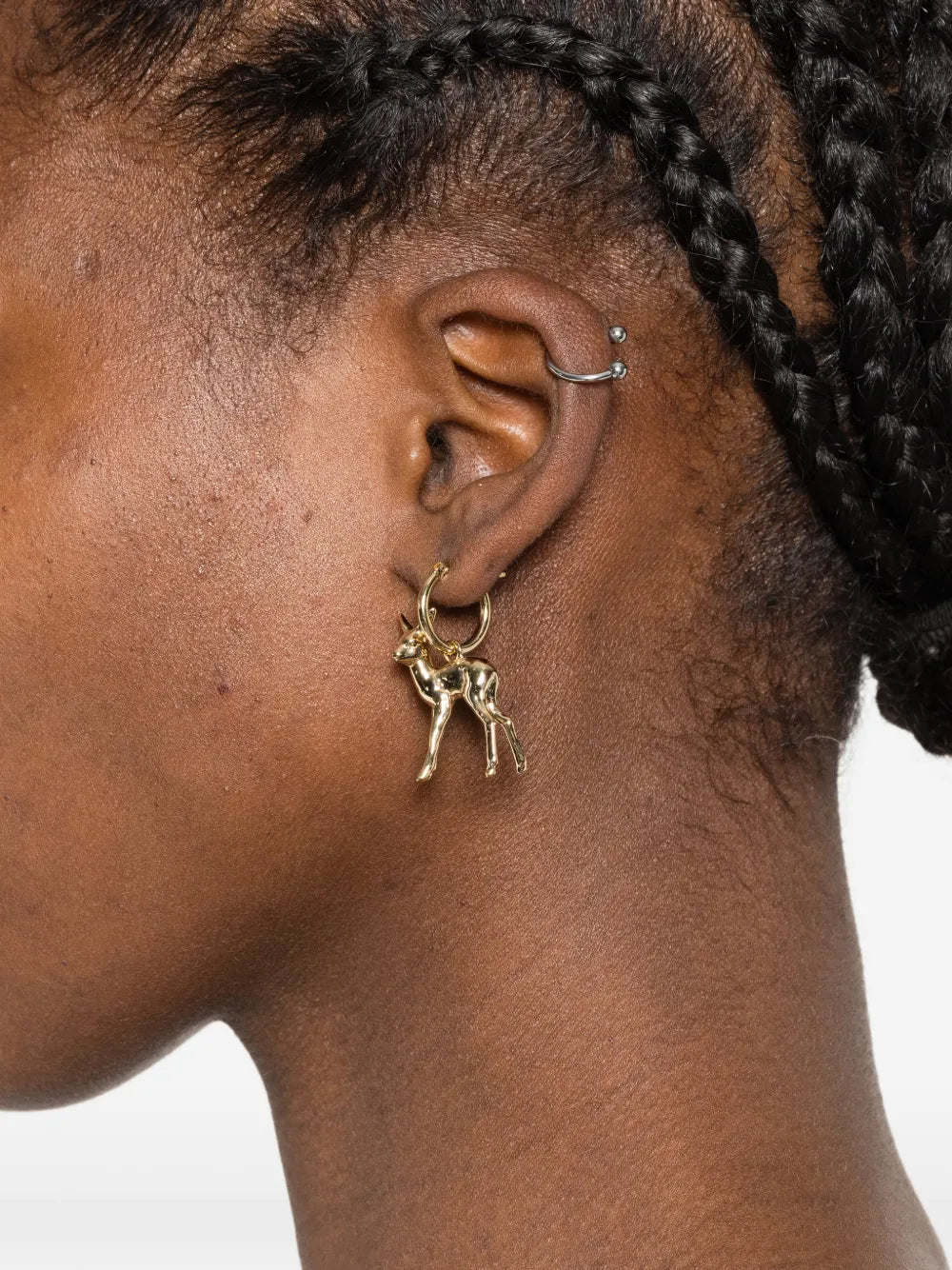 deer-orb hoop earrings