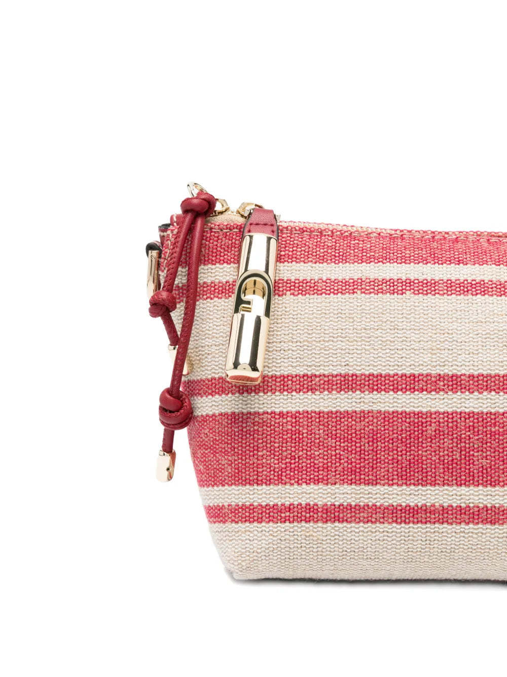 striped padlock shoulder bag