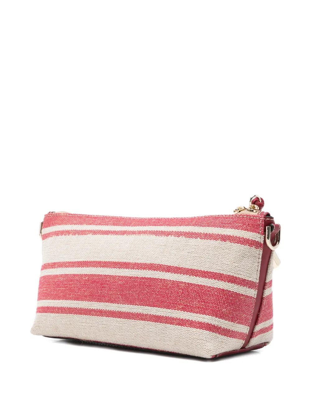 striped padlock shoulder bag