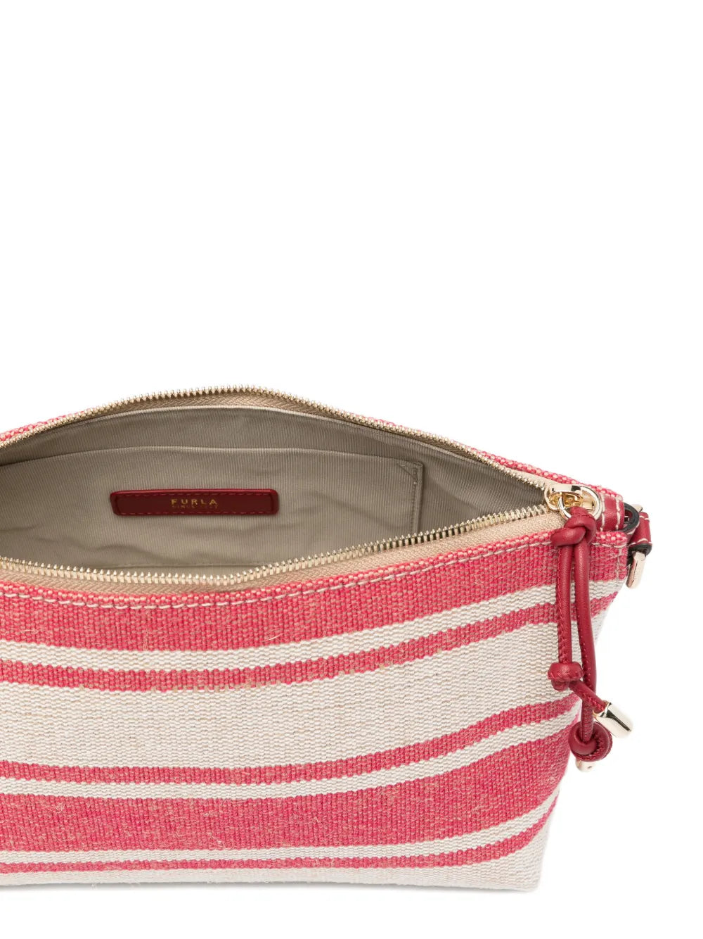 striped padlock shoulder bag