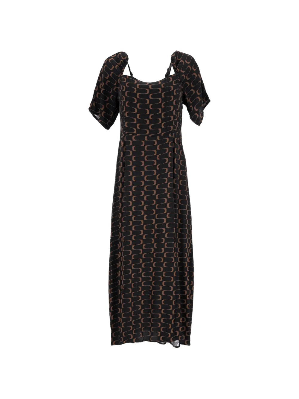 midi printed shirred dress