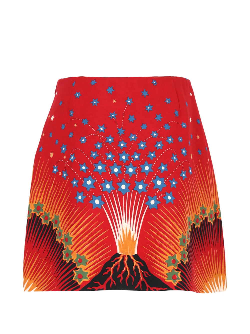 Volcano-print A-line mini skirt