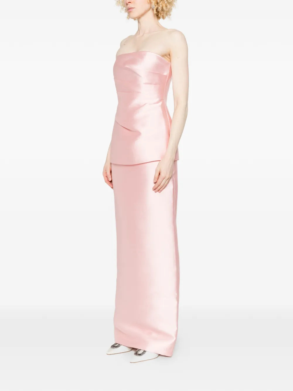 Lucille draped strapless maxi dress