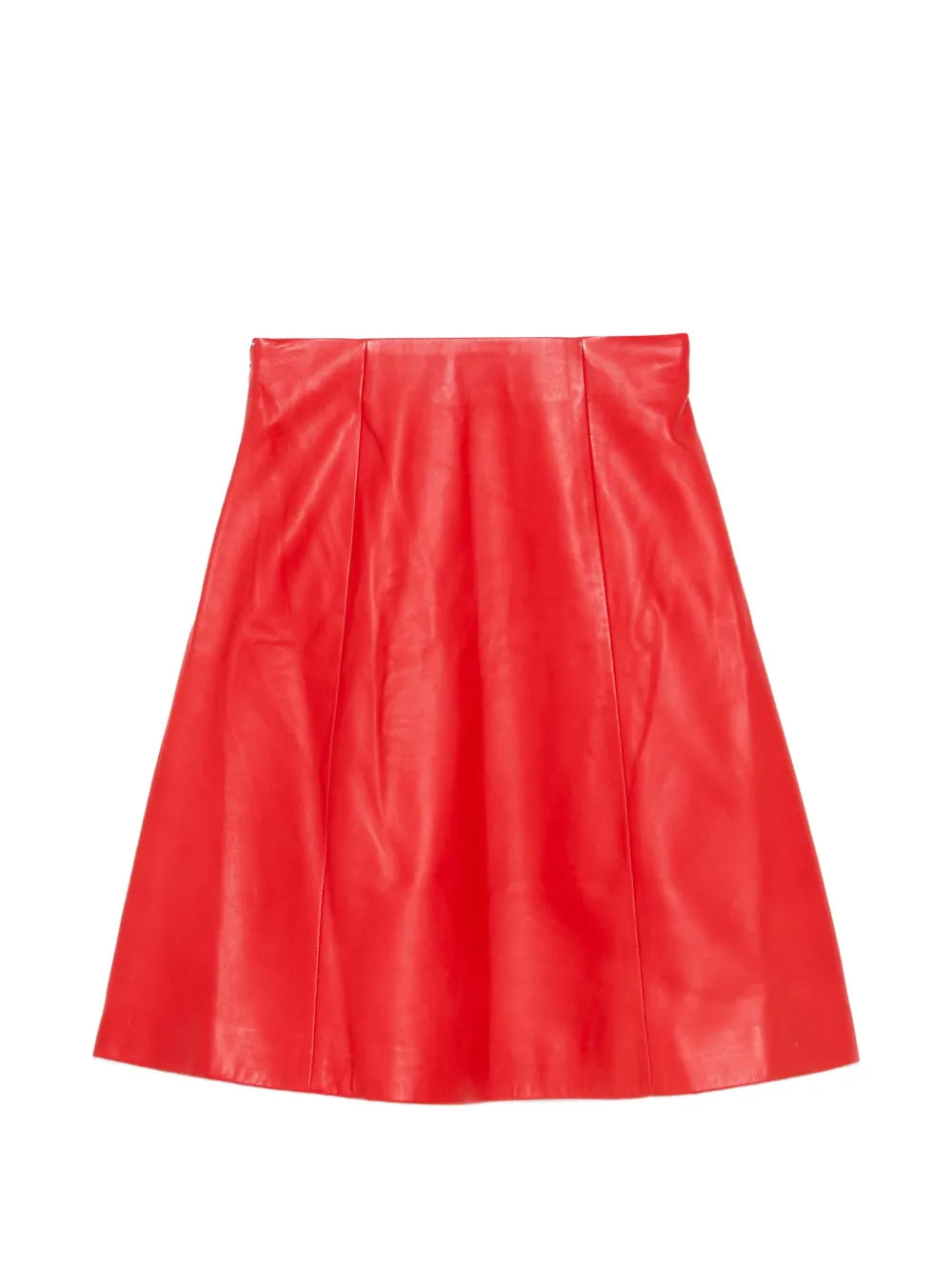 leather A-line skirt