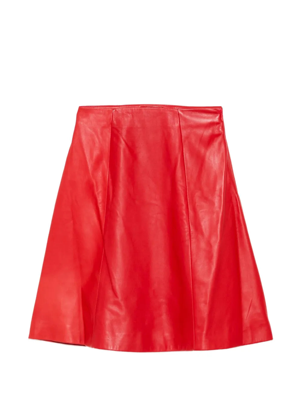 leather A-line skirt