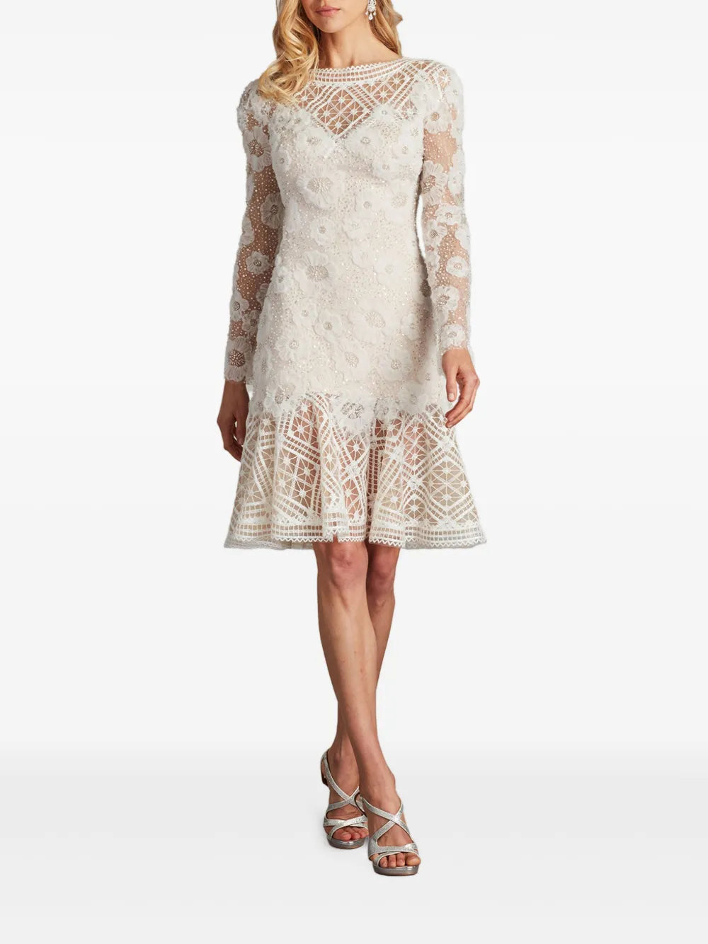 Idly lace-embroidered flared dress