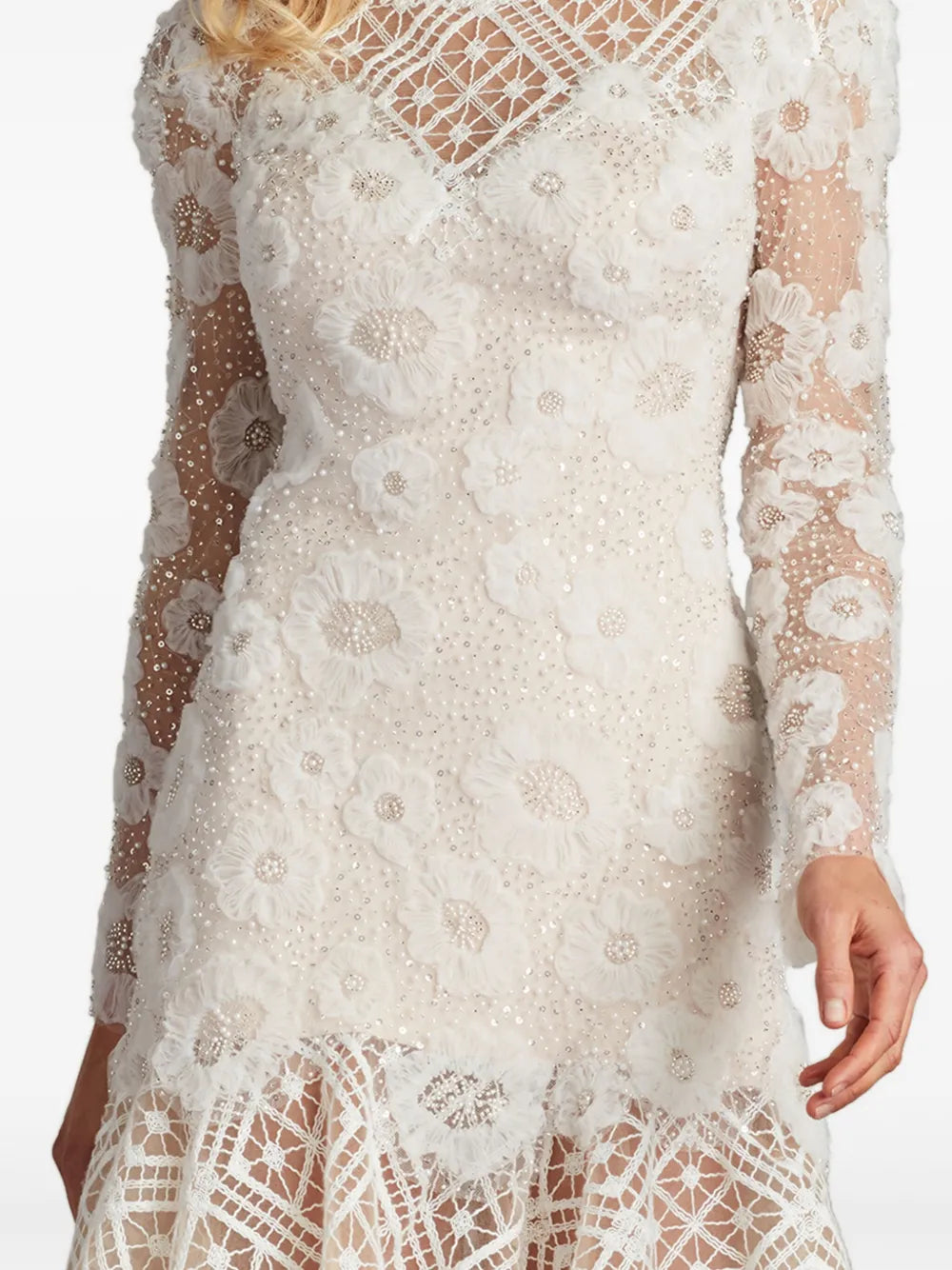 Idly lace-embroidered flared dress