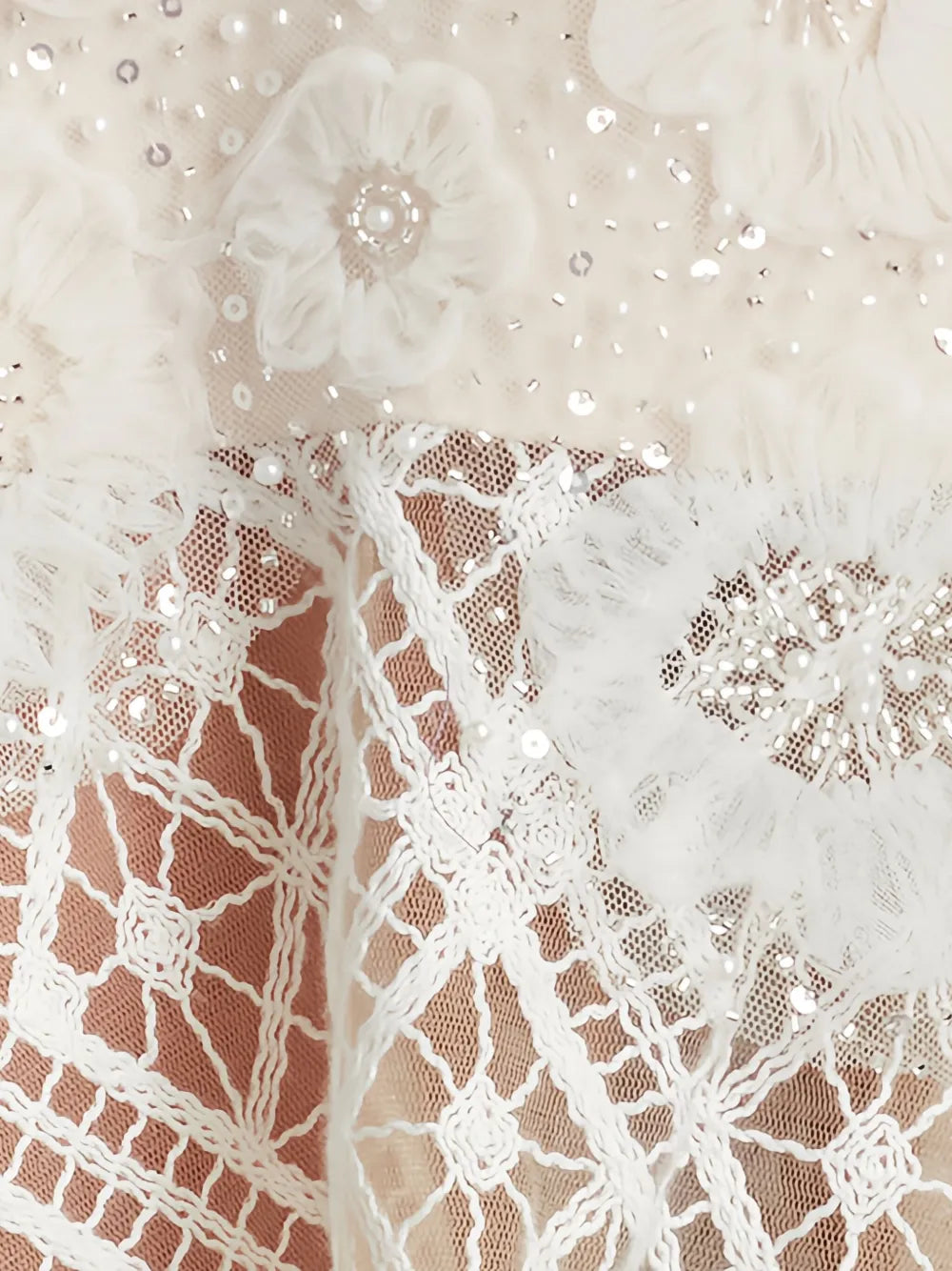 Idly lace-embroidered flared dress