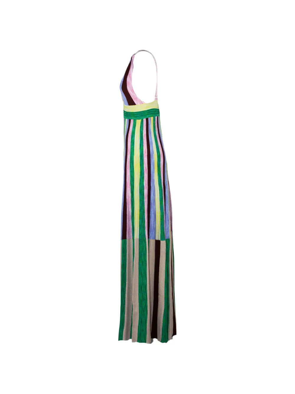 striped V-neck dress