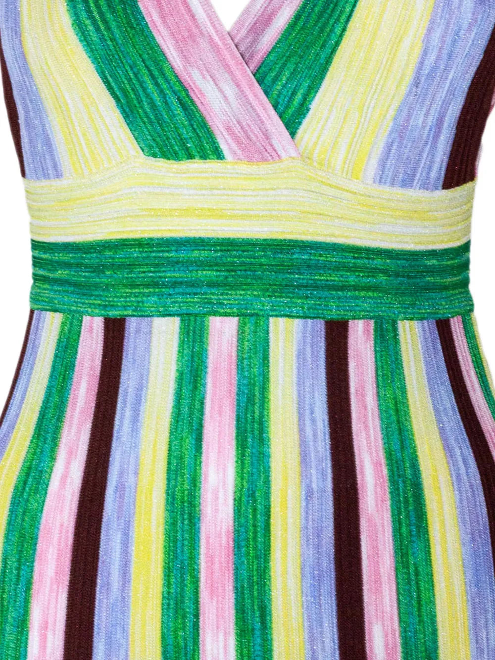 striped V-neck dress