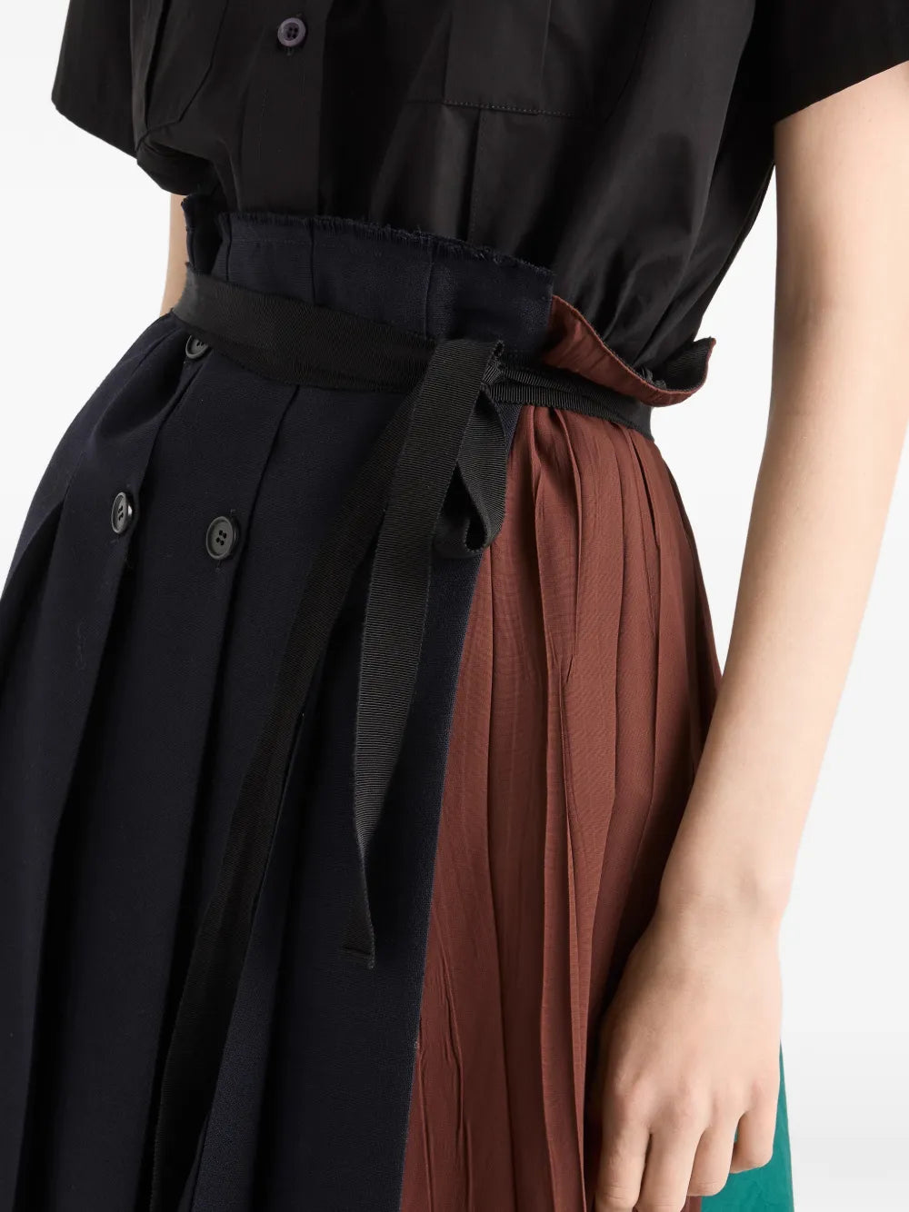rush stitch fabric patchwork skirt