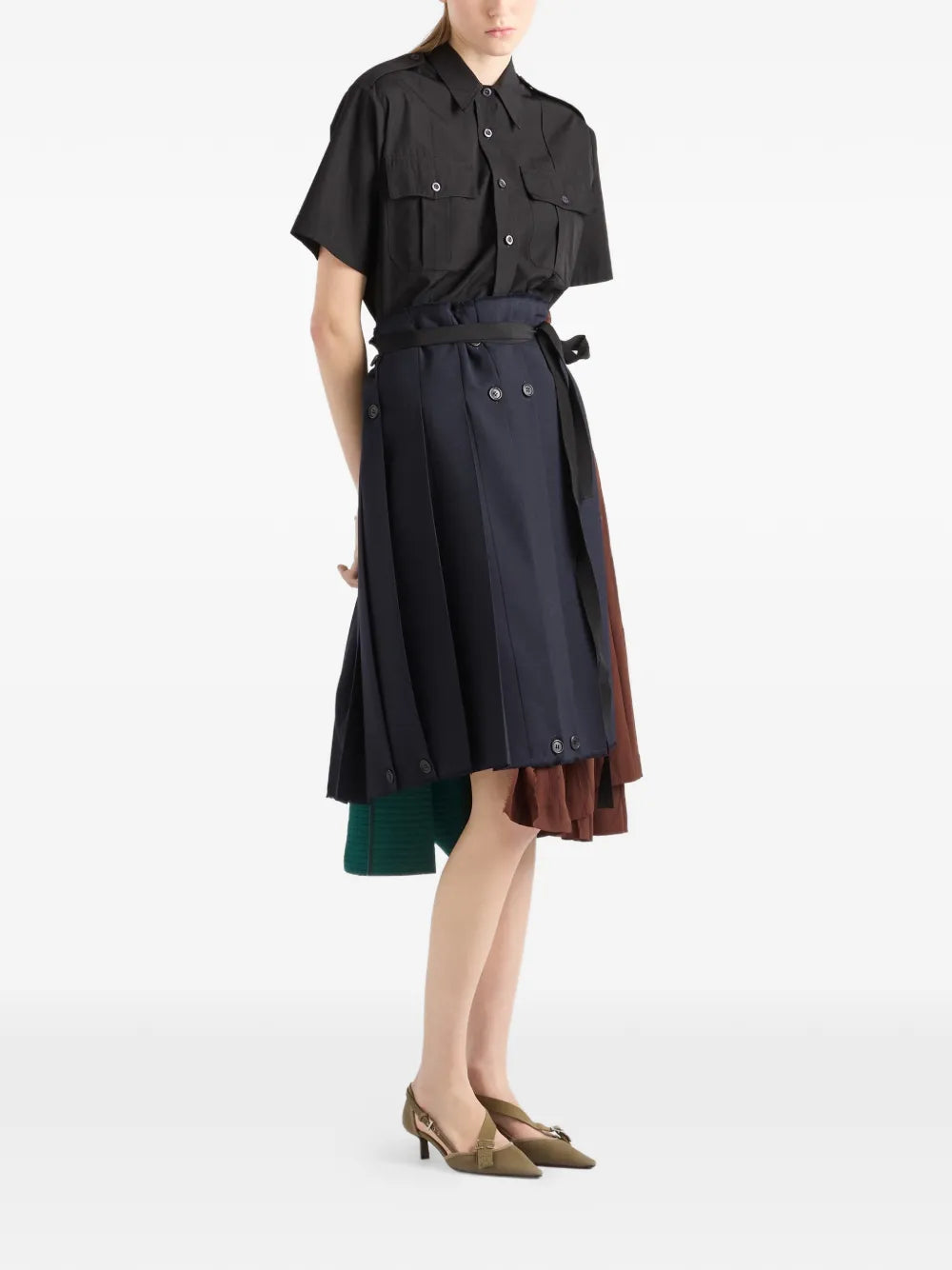 rush stitch fabric patchwork skirt