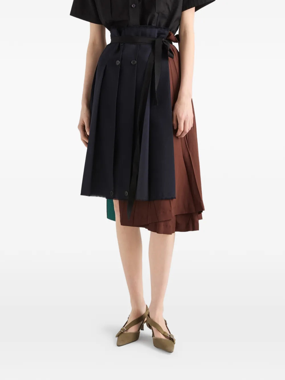 rush stitch fabric patchwork skirt