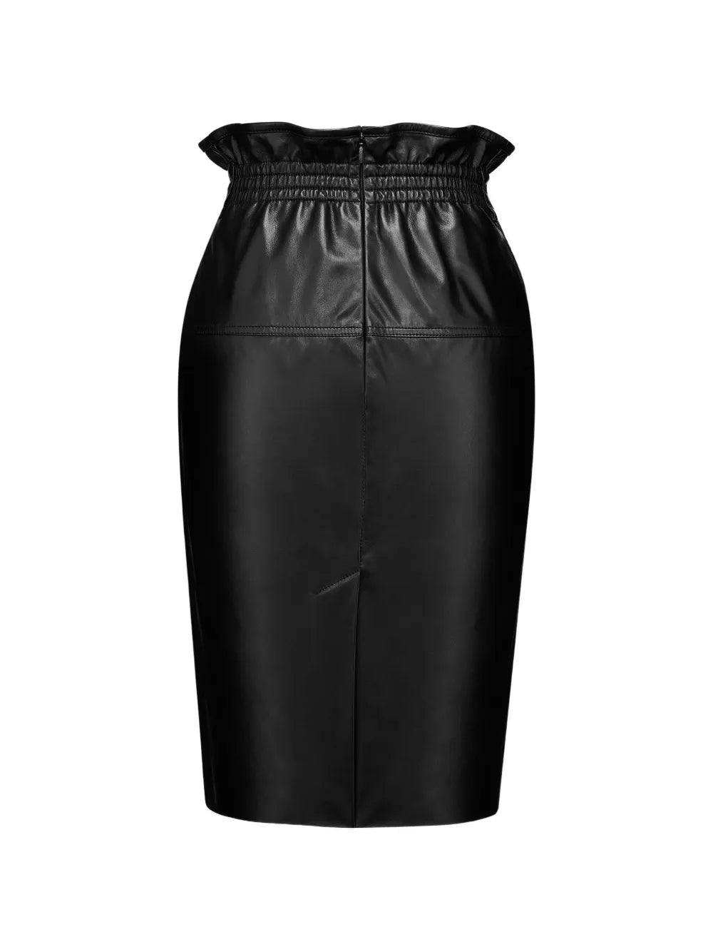 ruffled-waist pencil midi skirt