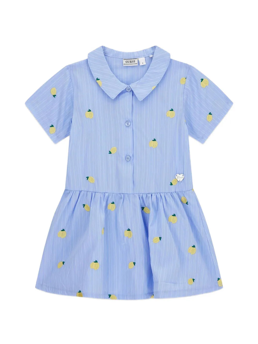 striped lemon-embroidered dress