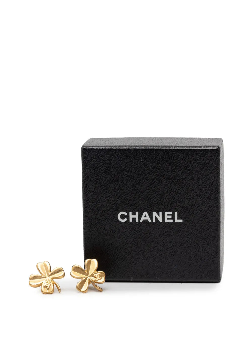 2003 Gold Plated CC Clover Push Back Earrings costume earrings