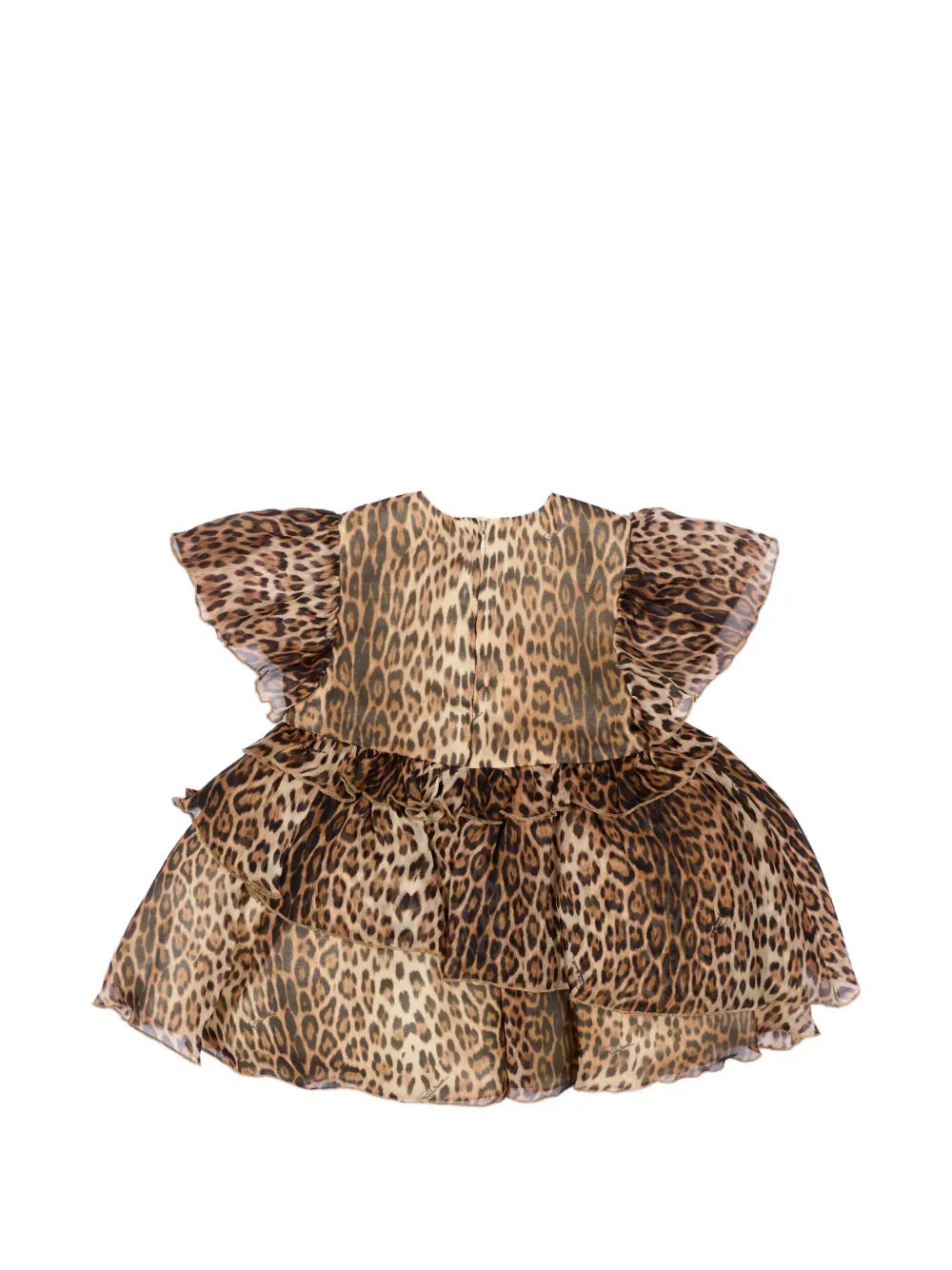 ruffled leopard-print dress