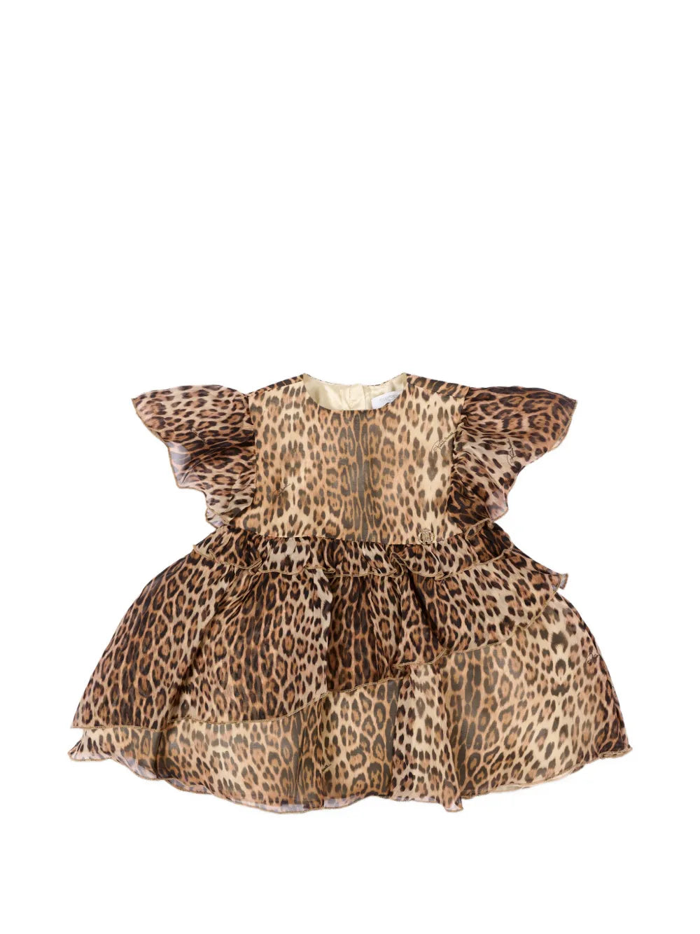ruffled leopard-print dress