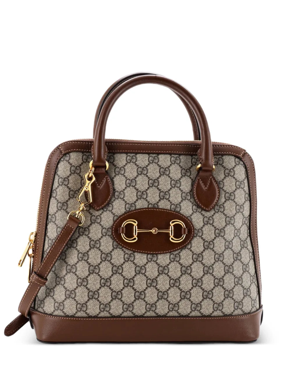 Horsebit 1955 Top Handle Bag GG Coated Canvas with Leather Medium satchel