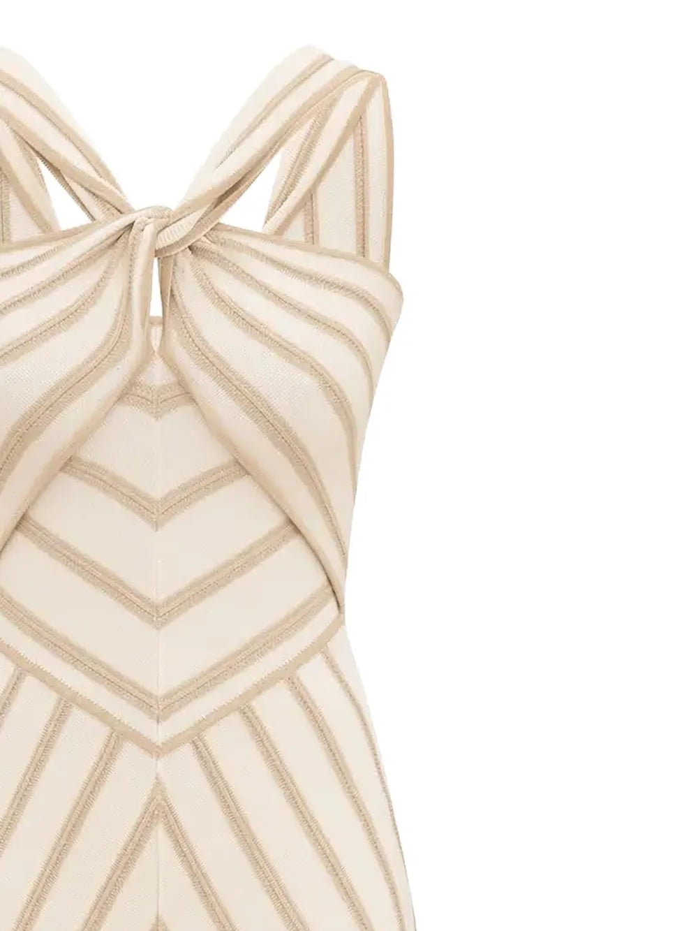 striped knotted midi dress