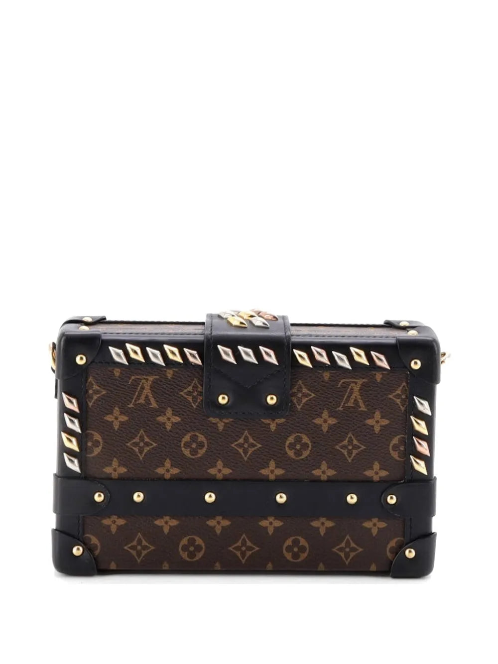 Petite Malle Handbag Studded Monogram Canvas crossbody bag