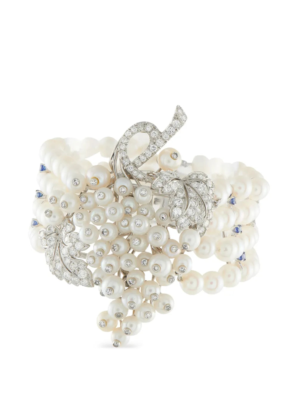 leaf-motif multi-stone bracelet