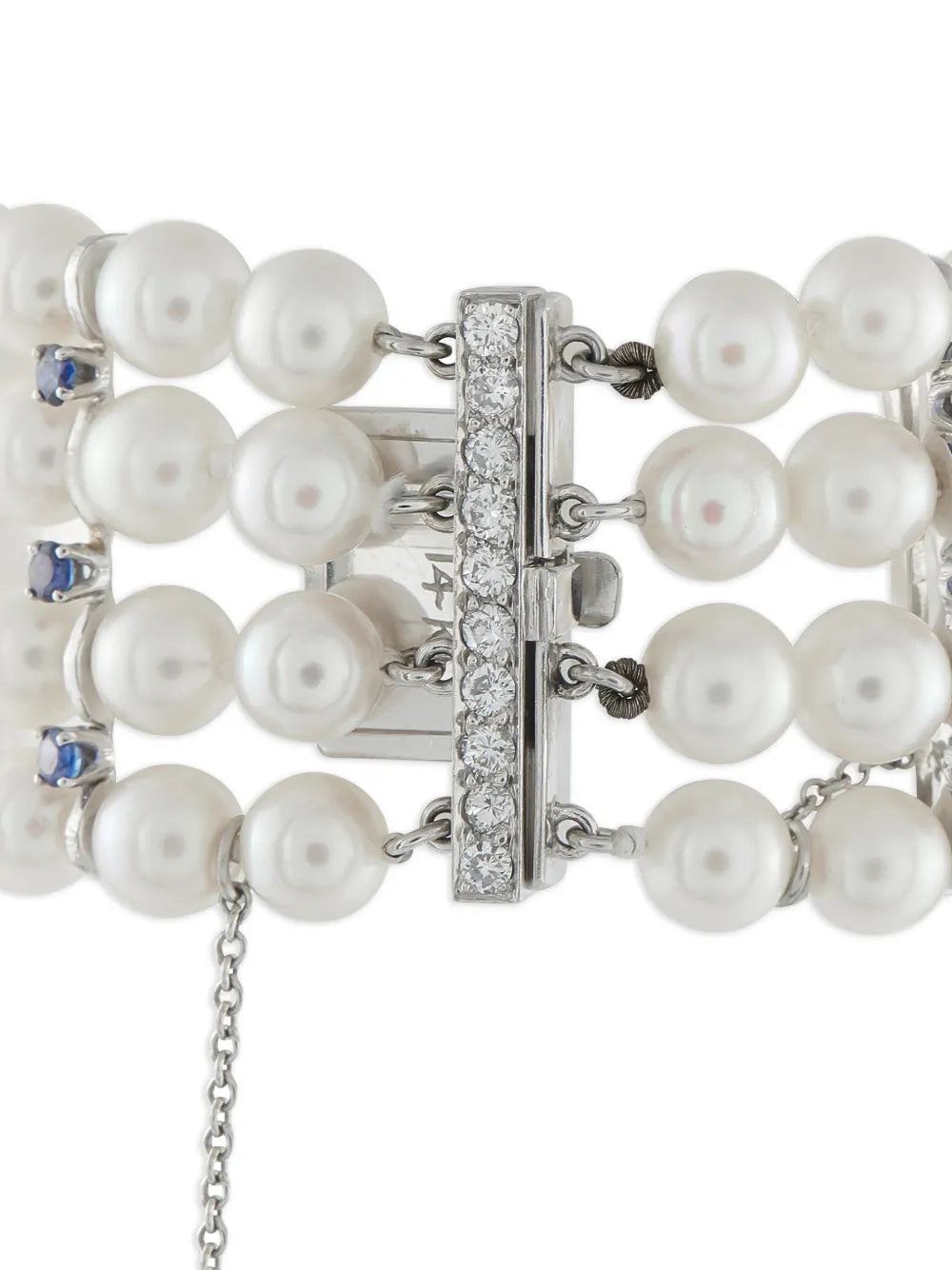 leaf-motif multi-stone bracelet