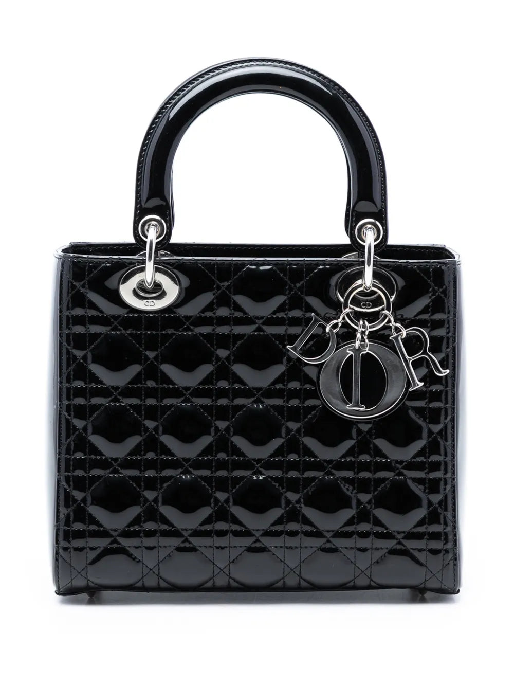 2013 Medium Patent Cannage Lady Dior satchel